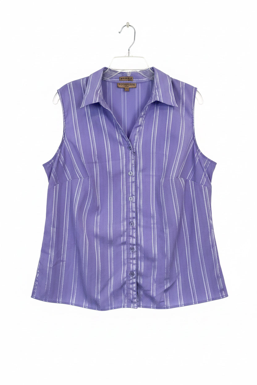 Womens sleeveless button up 1X|85