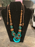 Wooden and green necklace|63
