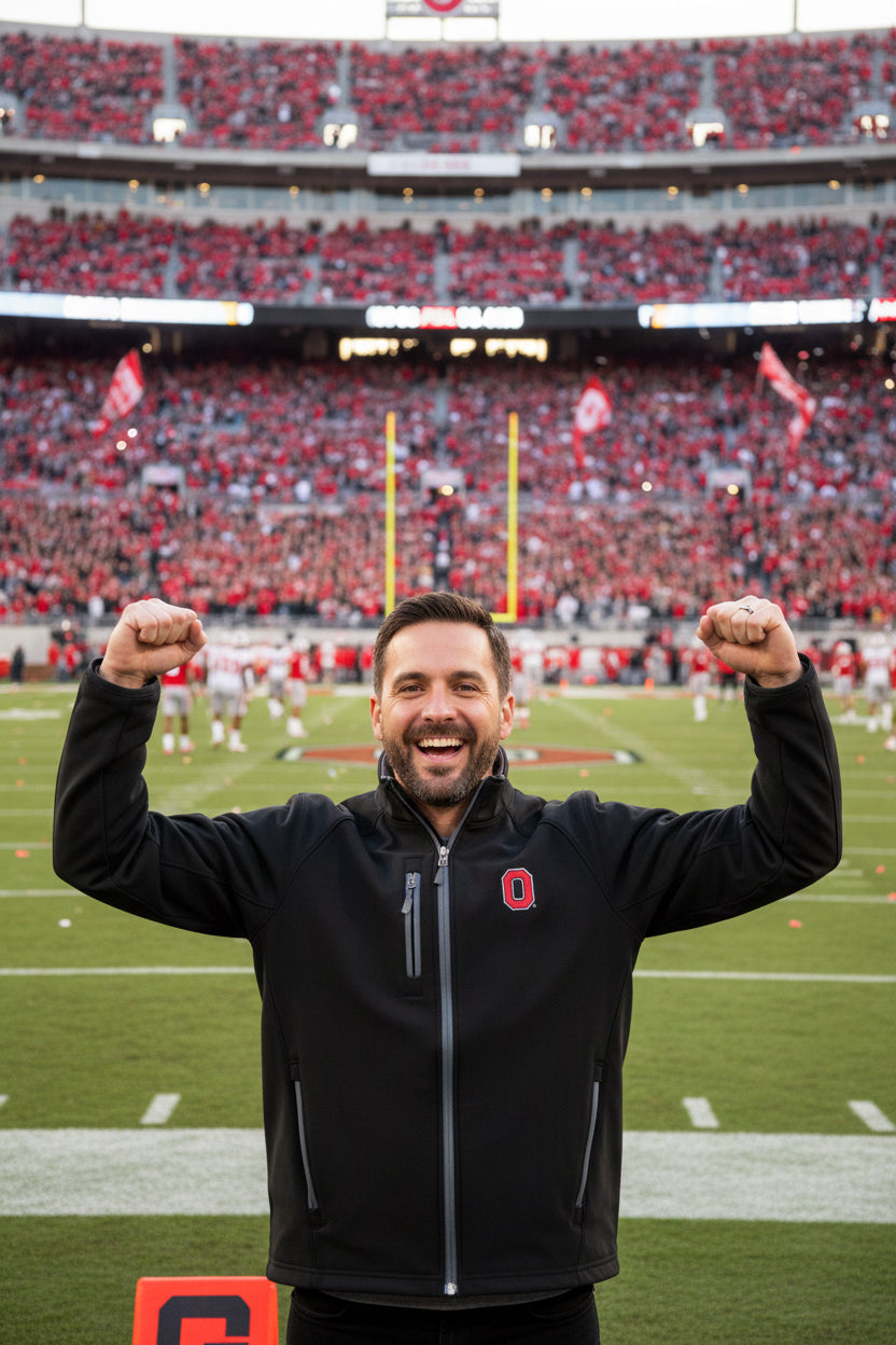 Ohio State Buckeye Jacket/Black,grey lining/size Large|273